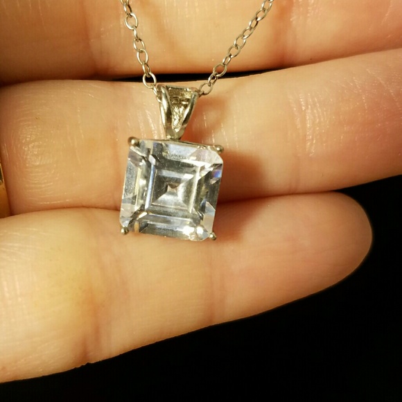 Silver necklace with diamond - Picture 2 of 7